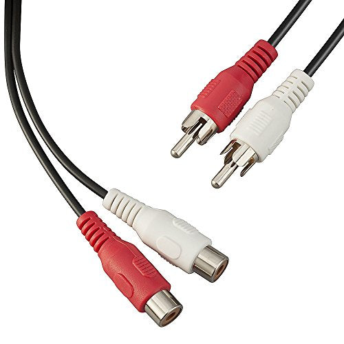 TENINYU 10 Feet AV Extension Cable RCA Stereo Audio Cable, 2RCA Male to 2RCA Female Audio Extension Cable Red/White Connectors 10FT - size: 10FT