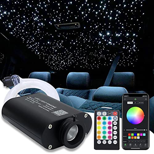 AMKI 16W Fiber Optic Lights,Starlight Headliner Light Kit APP/Remote Control Sound Activated Mode for Car&Home Decoration,Optical Fiber Cable Strands (0.75mm+1mm+1.5mm) 9.8ft/3m Long 430pcs - size: 430pcs*(0.03in+0.04in+0.06in)*9.8ft