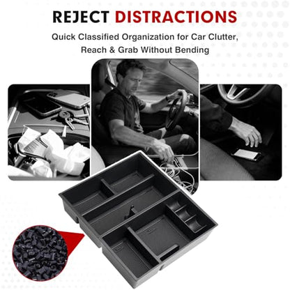 Autorder 2PCS Center Console Organizer for 2024 2025 Toyota Grand Highlander LE/XLE/Limited/Platinum/Nightshade Hybrid Accessories Armrest Storage Box Secondary Insert Tray - size: 2024-2025 Toyota Grand Highlander 2PCS