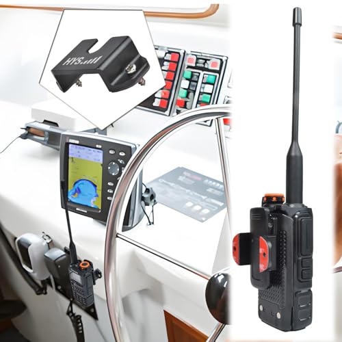 HYS Single Side CB VHF UHF Radio&Mic Hanger Mount w/Screw for Car Truck - color: Black, size: 1 Piece