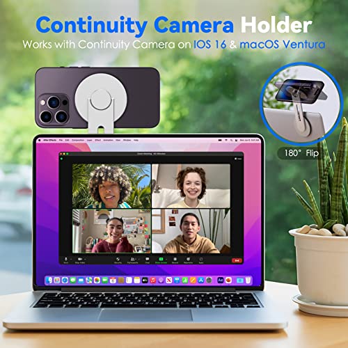 CloudValley Magnetic Laptop Phone Holder with MagSafe iOS 16 macOS Ventura - color: Silver