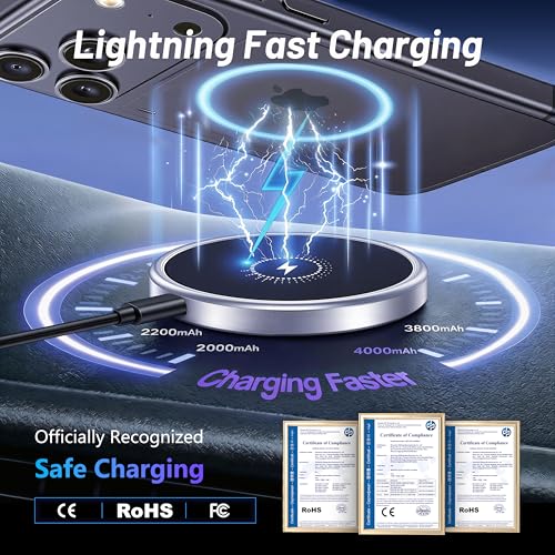 Magnetic Phone Holder for Volkswagen Atlas (2024 2025 2026, 12inch) / VW Altas Cross Sport, 15W Wireless Car Charger for iPhone & Samsung, 360 & Hands Free, with Storage Box, New Car Accessories - size: Volkswagen Atlas | 2024-2026