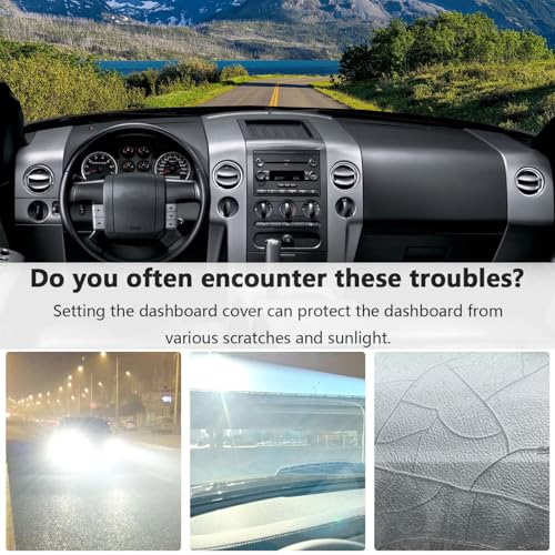 Dashboard Cover Suitable for Ford F150 2004 2005 2006 2007 2008 Car Dashboard Cover Sun Visor Mat Non-Slip Polyester Dashboard Accessories - size: 2004-2008 For Ford F150