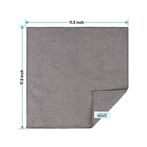 HOMEXCEL Grey Microfiber Cleaning Cloth, 24 Pack Cleaning Towels for Kitchen, Lint Free, Scratch-Free, Highly Absorbent, and Reusable Cleaning Rags for House, Window and Glass, Cars, 11.5 X11.5 inch - color: Grey