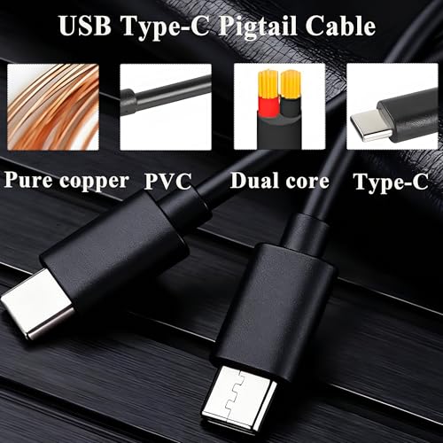 USB Type-C 2 Pin Bare Wire Cable,5V 3A 22AWG USB C Male Plug to 2 Pin Open End Pigtail Extension Power Cable for DIY Equipment Installed Replace Repair-0.5M/1.64FT (4PCS) - style: 0.5M/1.64FT-(4PCS)
