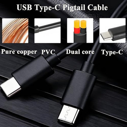 USB Type-C 2 Pin Bare Wire Cable,5V 3A 22AWG USB C Male Plug to 2 Pin Open End Pigtail Extension Power Cable for DIY Equipment Installed Replace Repair-0.5M/1.64FT (4PCS) - style: 0.5M/1.64FT-(4PCS)