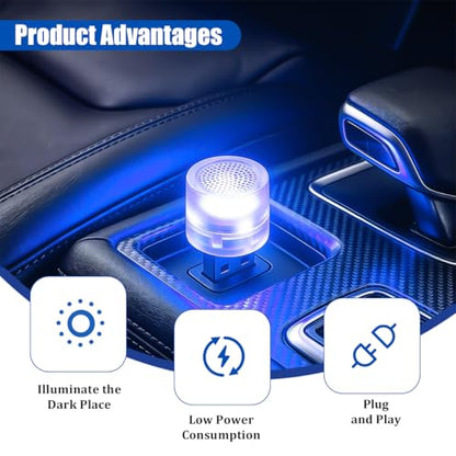 4 Pack USB LED Ambient Lights, Multicolor Slow Flashing - color: Multicolor Slow Flashing
