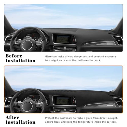 Black Dashboard Dash Board Cover Mat Carpet for Audi 2009-2017 Q5 Accessories Dash Cover Flannel Material Dash Mat Sunshade - size: for Audi 2009-2017 Q5