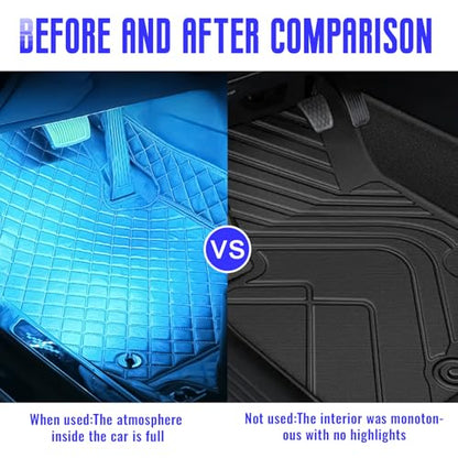 2 PCS Car LED Lights Interior Wireless, Super Bright Auto Interior Ambient Light with 6 Bright LED Lamp Beads, Portable USB Rechargeable Car Led Night Light for Vehicle Decor(Ice Blue)