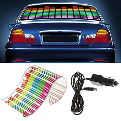 Sound Music Beat Activated Car Sticker Equalizer Rhythm LED Flash Light Audio Voice Rhythm Lamp (90x25cm) - size: 90x25cm