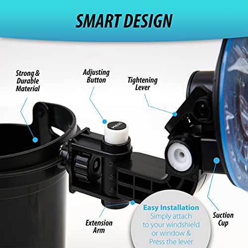 ZONETECH Recessed Folding Cup Drink Holder - Black Premium Quality Sturdy Vehicle Adjustable Beverage Organizer - size: 1-Pack