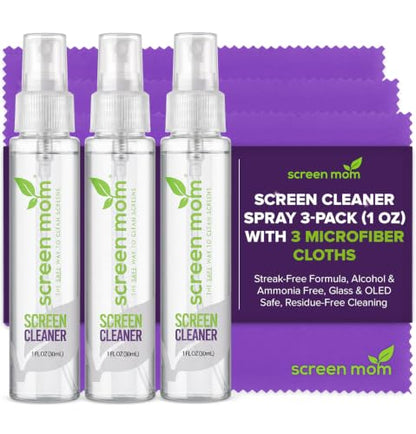 Screen Mom Screen Cleaner Spray 3 Pack-3x1oz for TV, Car, Laptop & Computer - size: 1oz Pack of 3