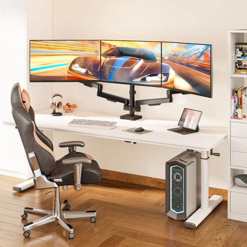 TVON Triple Monitor Stand & Monitor Arm Desk Mount up to 32 Inches - size: Triple Monitor Stand
