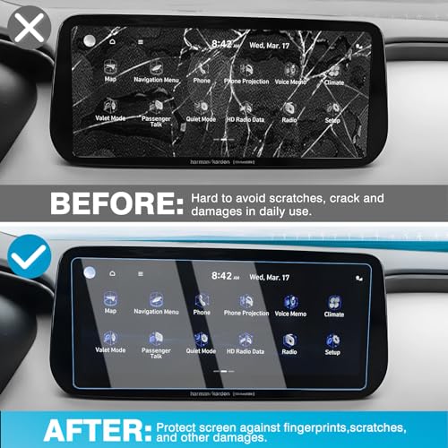 Karltys [Upgrade 2 Pack Screen Protector for Hyundai Santa Fe 2021~2023 10.25-Inch [No Glare & Fingerprint] Tempered Glass Hyundai Santa Fe for Models SEL/XRT/Limited/Calligraphy Accessories - size: 10.25 Inch 2021~2023 Hyundai Santa Fe