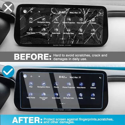 Karltys [Upgrade 2 Pack Screen Protector for Hyundai Santa Fe 2021~2023 10.25-Inch [No Glare & Fingerprint] Tempered Glass Hyundai Santa Fe for Models SEL/XRT/Limited/Calligraphy Accessories - size: 10.25 Inch 2021~2023 Hyundai Santa Fe