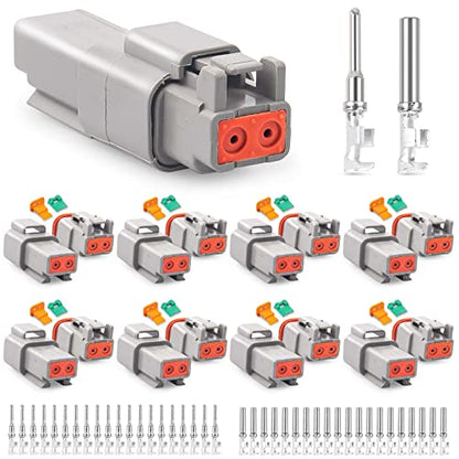 JRready ST6327-202 Deutsch DT Connector 2 Pin 8 Sets, Size 16 Contacts - size: 2-Pin (8 Pairs)