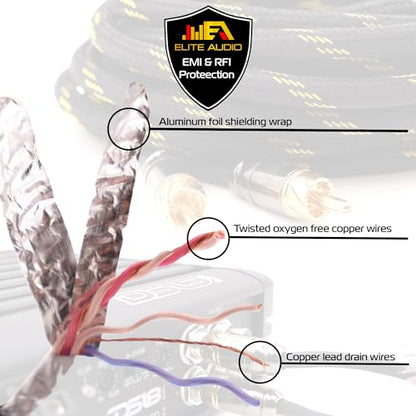 Elite Audio Pro Series 1.5 ft. 100% OFC Copper RCA Cable Y-Adapter - Single Male to Dual Female RCA - Enhanced Sound, Reduced Interference & Versatile Compatibility (Model: EA-PROY2F) (Pack of 2) - size: 1' (ft) (Pack of 2)