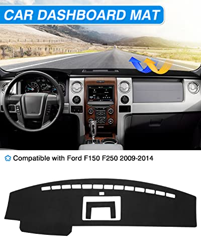 CARTIST Dash Cover Compatible with Ford F-150 F150 Pickup 2009-2014 Accessories Dashboard Cover Mat Non-Slip Pad Carpet Sunshield Protector (with Light Sensor) - size: Ford F-150 F150 Pickup 2009-2014