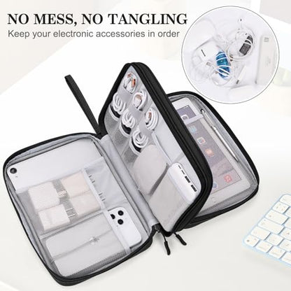 FYY Electronic Organizer, Travel Tech Pouch Bag, Extra Large, Black - color: Black, size: 10.8 x 8 x 3.15 inches