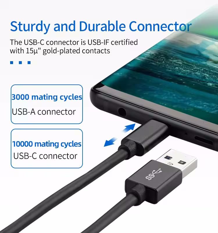 USB-A to USB-C Media Carplay, Android Auto, Navigation & Charger Cable Cord