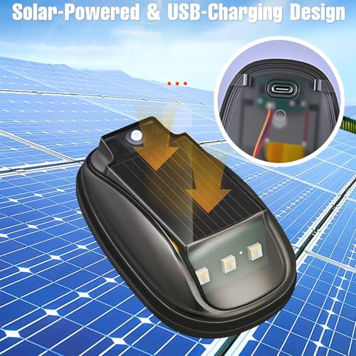 Solar Car Roof Neon RGB Strobe Light, 5Pcs Wireless Cab Signal Marker Lamp