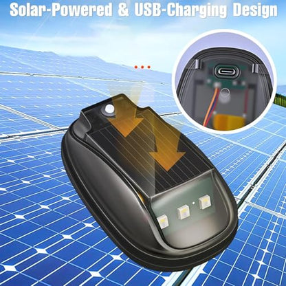 Solar Car Roof Neon RGB Strobe Light, 5Pcs Wireless Cab Signal Marker Lamp