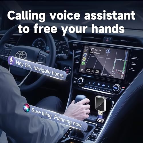 Wireless CarPlay Adapter for iPhone & Android, Plug & Play Bluetooth Dongle