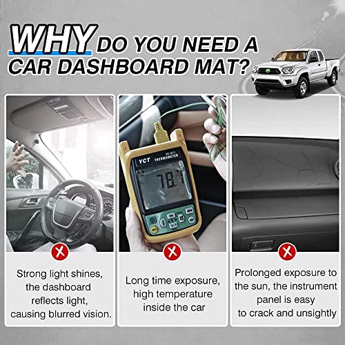 CARTIST Custom Fit for Dash Cover Toyota Tacoma 2005-2015 Dashboard Cover Mat Non-Slip Pad Carpet Sunshield Protector - size: 05-15 Tacoma(Black)