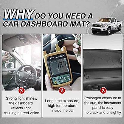 CARTIST Custom Fit for Dash Cover Toyota Tacoma 2005-2015 Dashboard Cover Mat Non-Slip Pad Carpet Sunshield Protector - size: 05-15 Tacoma(Black)