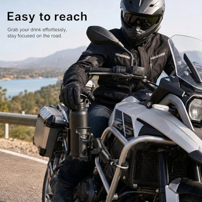 1" Ball Cup Holder with 3.54" Double Socket Arm, Extra Large Adjustable Size Drink Holder for 2.36-3.54" Diameter Bottles, Fits RAM Mounts & Motorcycle/Bike Mount - size: Cup Holder with 3.54" Arm
