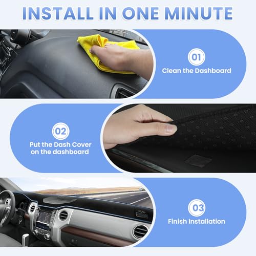 Sunsdrew Dash Cover for Toyota Tundra 2014-2021 Dashboard Cover Mat - size: 14-21 Tundra Dash Cover