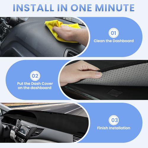 Sunsdrew Dashboard Cover Mat for 2012-2015 Honda Civic Dash Cover - size: 16-21 Civic Dash Cover