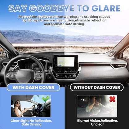 Sunsdrew Dash Cover for 2019-2026 Toyota Corolla Dashboard Cover Mat - size: 19+Toyota Corolla Dash Cover