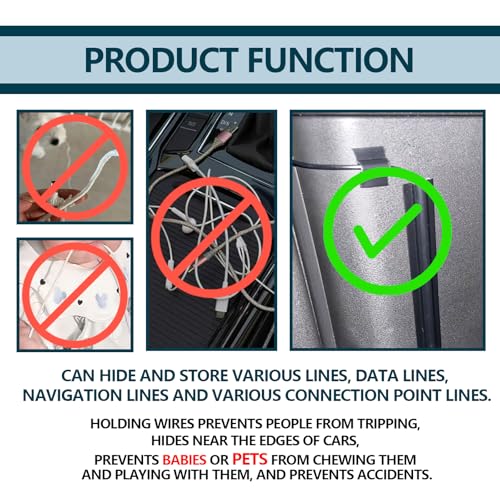 Pleoos Car Concealed Wire Sleeve, PVC Auto Split Sleeving Wire Cord Organizer, Adhesive Tubing Cable Hidden Protector, Auto Flexible Line Cable Organizers Split Sleeves for USB, Driving Recorders(4Pcs
