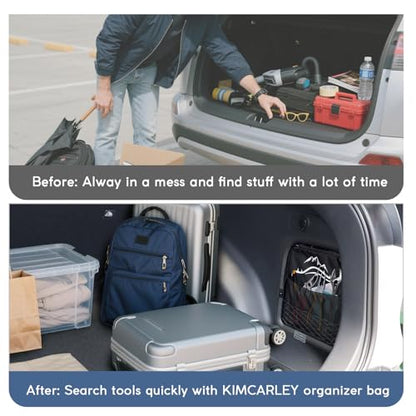 Trunk Organizer Multifunction Backpack, Upgrade Design Trunk Cubby Storage bag, Cargo Side Pocket Backseat Organizer For Toyota RAV4 accessories 2019-2025, Shopping, Camping Black, 1 pc