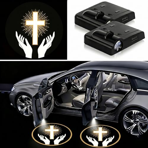 2Pcs Car Door Lights Projector,Tiara Heart Wireless Welcome Shadow Lamp - color: Tiara Heart