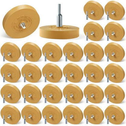 30 PCS Decal Remover Eraser Wheel Rubber Eraser Wheel Adhesive Remover Wheel for Cars Sticker Remover Tool Removes Pinstripe Stripe Vinyl Tape and Graphic - size: Flat 30 PCS