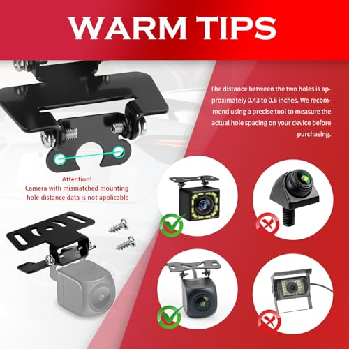Car Rear Camera Mount Kit,Sturdy Car Backup Camera Mount Rotates 180° for Fixing Cars Dash Cam & Rear View Cameras,Professional Rears Dash Cam Mounts for Windshield with Screws