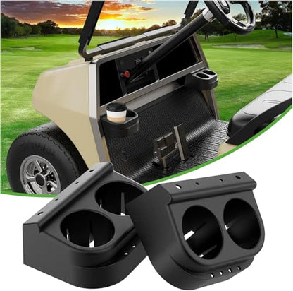 10L0L Golf Cart Dual Cup Holder for Club Car DS 1993-Up Gas & Electric Carts, Black ABS Plastic Drink Holder Storage Accessories, OEM# 1016811 101708301, 2 Pack