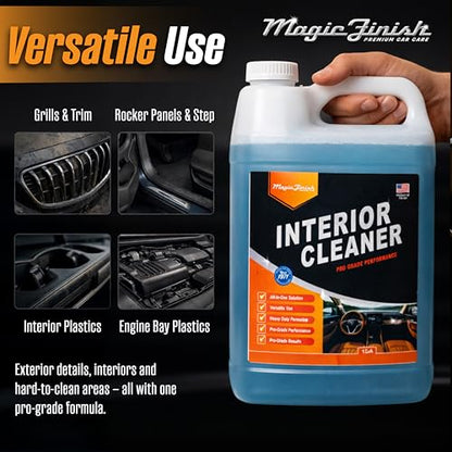 Magic Finish Interior Cleaning Spray (1 Gallon) – All-in-One Car Cleaner Spray for Seats, Dashboards & Consoles – Fast-Acting Car Cleaning Supplies for Rubber, Plastic, Carpet & Upholstery - size: 128 Fl Oz (Pack of 1)