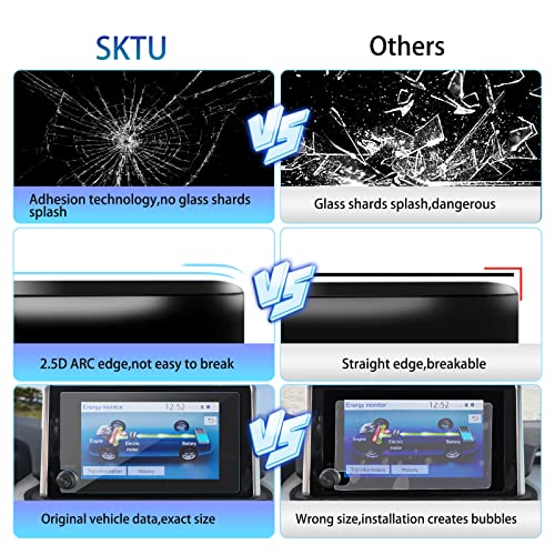 SKTU 2023 2024 2025 RAV4 Screen Protector for 2023-2025 Toyota RAV4/RAV4 Hybrid 8In Navigation Tempered Glass HD Clear 2023 2024 2025 RAV4 Accessories - color: 2023-2025 RAV4 8 Inch Tempered Glass