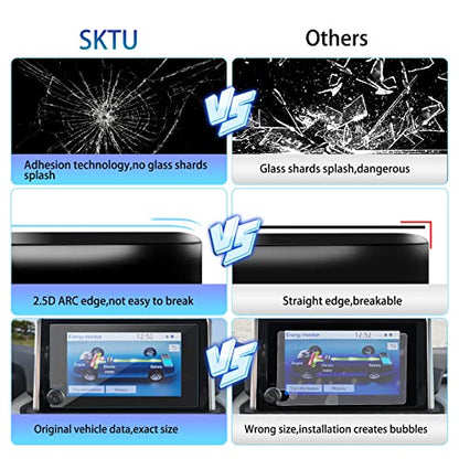 SKTU 2023 2024 2025 RAV4 Screen Protector for 2023-2025 Toyota RAV4/RAV4 Hybrid 8In Navigation Tempered Glass HD Clear 2023 2024 2025 RAV4 Accessories - color: 2023-2025 RAV4 8 Inch Tempered Glass