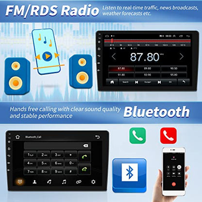 [2+64G]Android 15 Car Stereo for Hyundai Elantra 2007 2008 2009 2010 with Wireless Carplay&Android Auto,9 Inch Touch Screen Car Radio with GPS WiFi Bluetooth FM/RDS Radio SWC AUX-in+AHD Backup Camera - color: For Hyundai Elantra 2007-2010