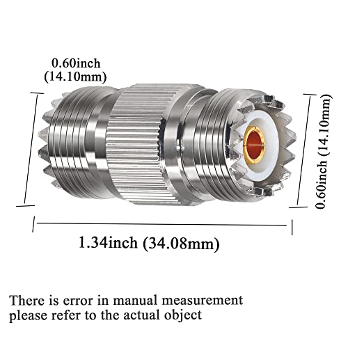 TUOLNK 2PCS SO239 Coax Connector UHF Female Coupler Gender Changers, PL259 Female to Female Barrel Coaxial Adapter Accessories for CB Radio, Antenna Cable