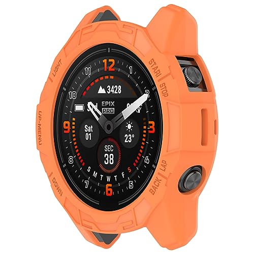 Case Compatible with Garmin epix Pro (Gen 2) 47mm,TPU Screen Cover Anti-Scratch Bumper Frame Replacement Protective Case for Epix Pro 47mm (Orange) - color: Orange