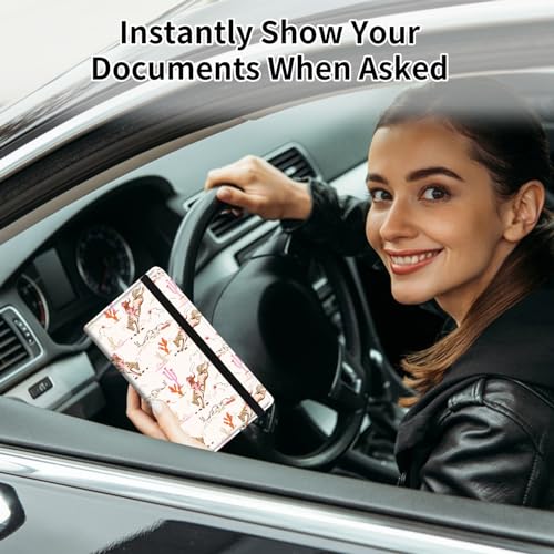 Car Registration and Insurance Card Holder, Vehicle License Documents Glove Box Compartment Organizer Wallet, ID Card Holder for Car Essentials Automobile, Cowgirl Wild West - color: Cowgirl Wild West