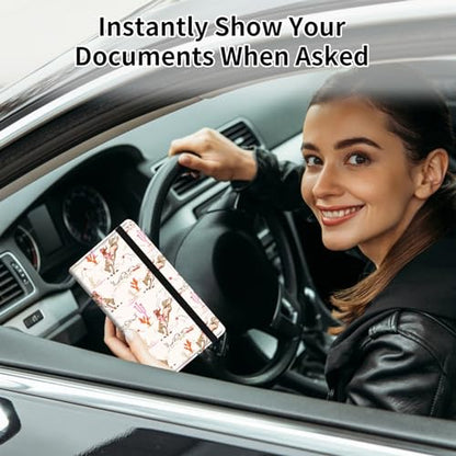Car Registration and Insurance Card Holder, Vehicle License Documents Glove Box Compartment Organizer Wallet, ID Card Holder for Car Essentials Automobile, Cowgirl Wild West - color: Cowgirl Wild West