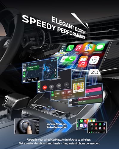 Ottocast Mini Cube 3.0 Wireless CarPlay & Android Auto Adapter 2026– Plug & Play, Fast Auto-Reconnect (Black) - color: Black, size: USB A