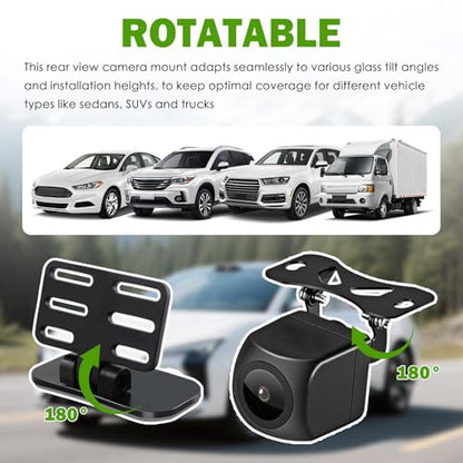 2 Set Car Backup Camera Mount,180° Adjustable Car Rear Dash Cam Mount
