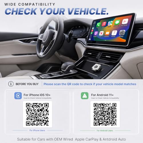 2-in1 Wireless CarPlay Adapter for Apple CarPlay & Android Auto - color: Black and White
